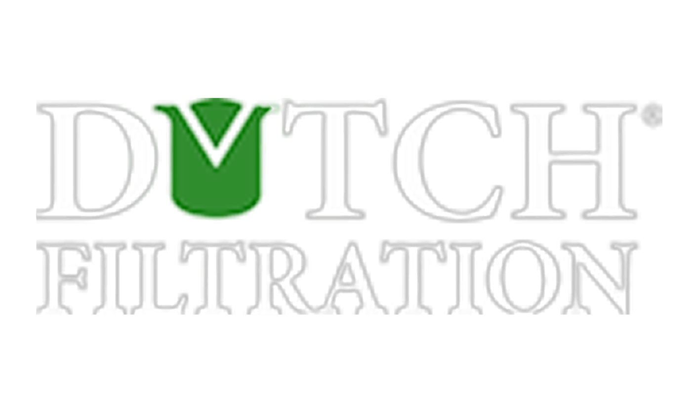 Logo of Dutch Filtration with a green stylized tulip icon replacing the letter "U".